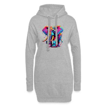 Elefant - Hoodie-Kleid - Grau meliert - Vorne