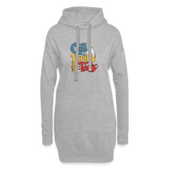Katzen und Bücher Thema Design - Hoodie-Kleid - Grau meliert - Vorne