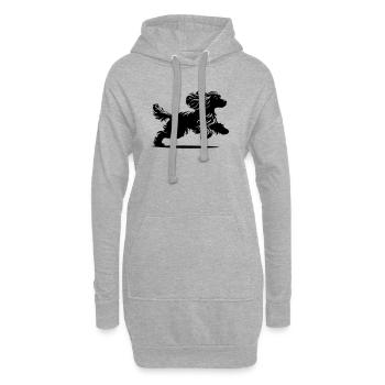 Cocker Spaniel - Sweat-shirt à capuche long Femme - gris chiné - Devant