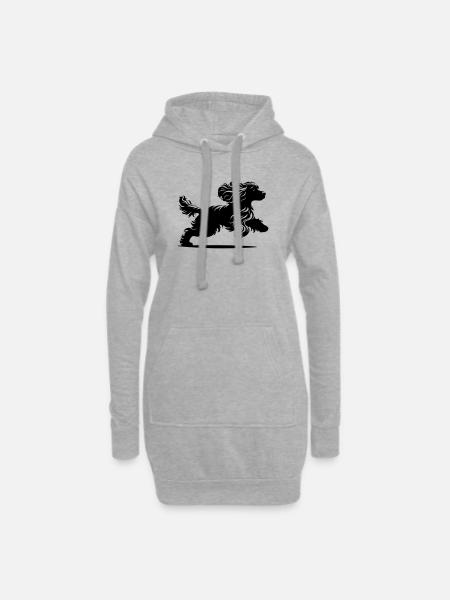 Cocker Spaniel - Hoodie-Kleid - Grau meliert