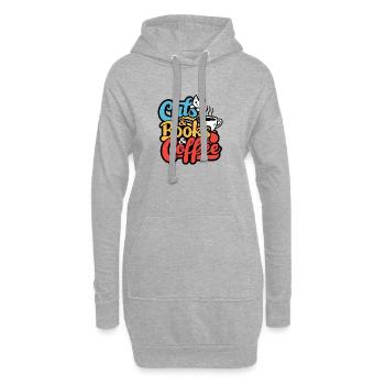 Amour Chat Chaton Café Livres Koffie Boeken - Sweat-shirt à capuche long Femme - gris chiné - Devant