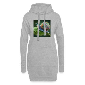 Blühende Schnecke - Hoodie-Kleid - Grau meliert - Vorne