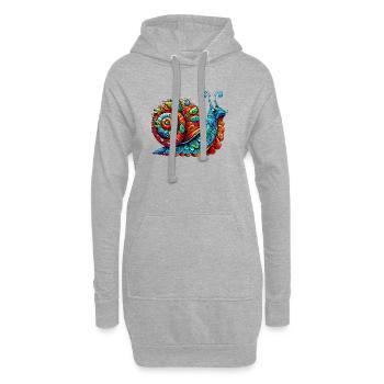 Schnecke - Hoodie-Kleid - Grau meliert - Vorne