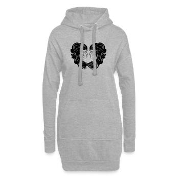 Signe du zodiaque image de signe Gémeaux - Sweat-shirt à capuche long Femme - gris chiné - Devant