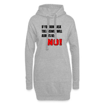 CITATION DE COURAGE - RÉPONSE NON - Sweat-shirt à capuche long Femme - gris chiné - Devant