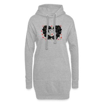 Signe du zodiaque signe étoile logo Gémeaux - Sweat-shirt à capuche long Femme - gris chiné - Devant