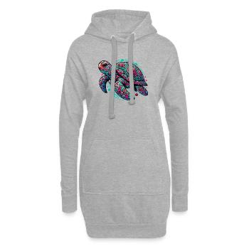 Tortue - Sweat-shirt à capuche long Femme - gris chiné - Devant