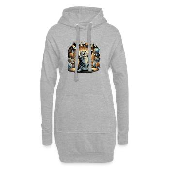 Britisch Kurzhaar Katze BKH Party Geschenk - Hoodie-Kleid - Grau meliert - Vorne