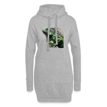 Iguane - Sweat-shirt à capuche long Femme - gris chiné - Devant