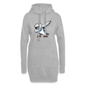 Coole Schneeeule Dabbing Pose - Hoodie-Kleid - Grau meliert - Vorne