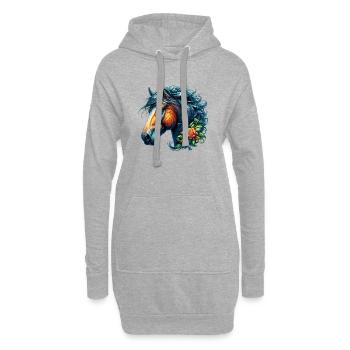 Cheval - Sweat-shirt à capuche long Femme - gris chiné - Devant