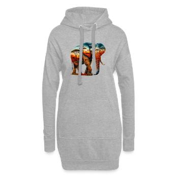 Éléphant - Sweat-shirt à capuche long Femme - gris chiné - Devant