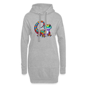 Gecko - Sweat-shirt à capuche long Femme - gris chiné - Devant