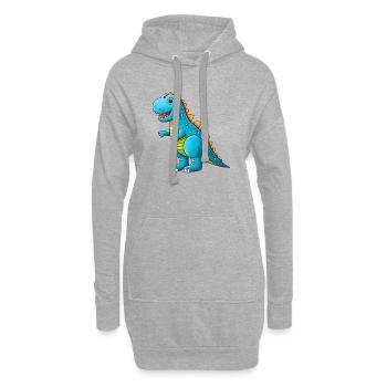 Dino Mania - Hoodie-Kleid - Grau meliert - Vorne