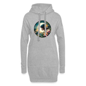 Nuit paradisiaque - Sweat-shirt à capuche long Femme - gris chiné - Devant