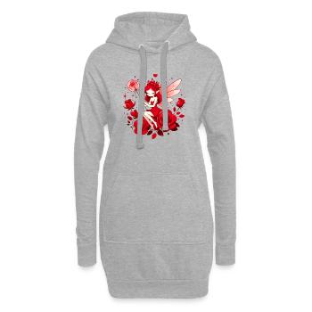 Fée de l’Amour - Sweat-shirt à capuche long Femme - gris chiné - Devant