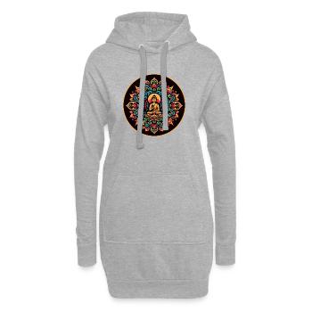 Bouddha d’été - Sweat-shirt à capuche long Femme - gris chiné - Devant