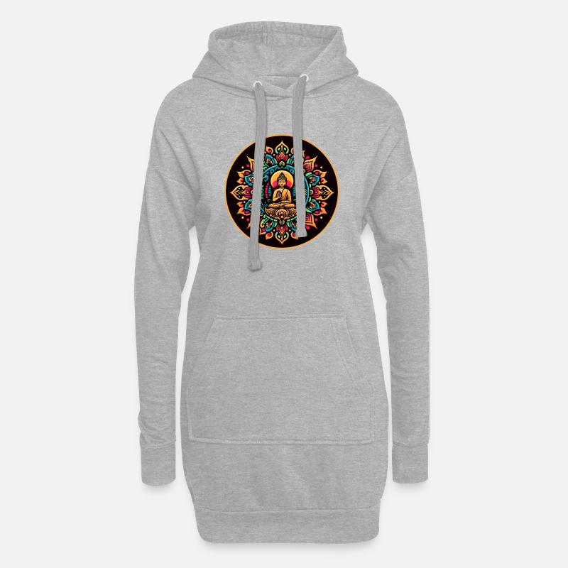 Summer Buddha - Hoodie-Kleid - Grau meliert