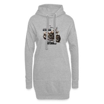 Motorrad - unterschätze niemals einen alten Mann - Hoodie-Kleid - Grau meliert - Vorne