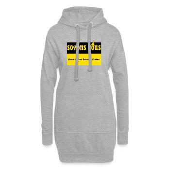 Soyons fous - Sweat-shirt à capuche long Femme - gris chiné - Devant
