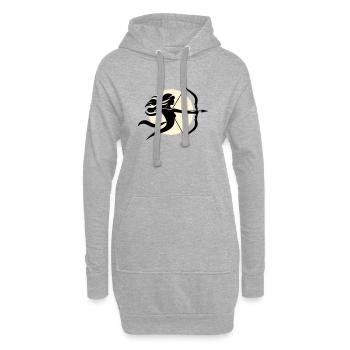 Sagittaire femelle - Sweat-shirt à capuche long Femme - gris chiné - Devant