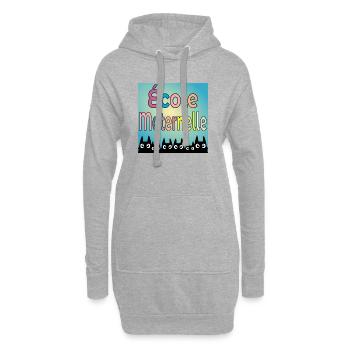 École Maternelle CHATS - Sweat-shirt à capuche long Femme - gris chiné - Devant