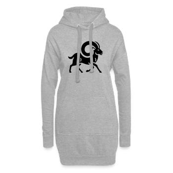 Bélier 3 - Sweat-shirt à capuche long Femme - gris chiné - Devant