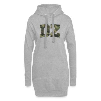 Militärischer Tarnbrief 3D - Hoodie-Kleid - Grau meliert - Vorne