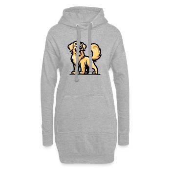 Ein Golden Retriever im Cartoon-Stil - Hoodie-Kleid - Grau meliert - Vorne