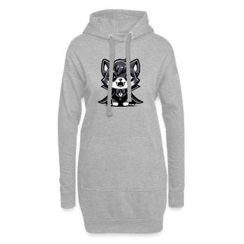 Ein Vampirkätzchen im Cartoon-Stil - Hoodie-Kleid - Grau meliert - Vorne