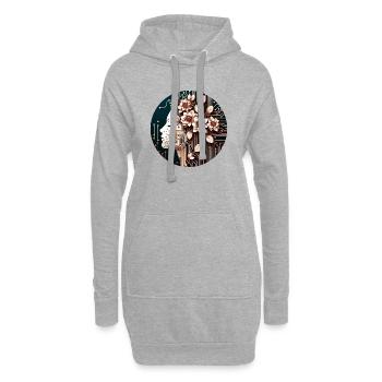 Mechanical Flower Girl - Hoodie-Kleid - Grau meliert - Vorne