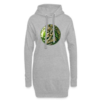 Ancien guerrier aztèque Terre d’or - Sweat-shirt à capuche long Femme - gris chiné - Devant