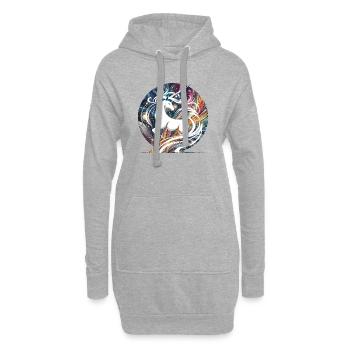 Fantasy Licorne Galaxy Swirl Design - Sweat-shirt à capuche long Femme - gris chiné - Devant