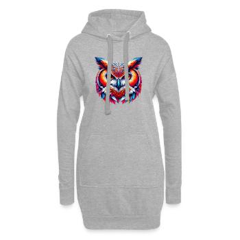 Eule - Hoodie-Kleid - Grau meliert - Vorne