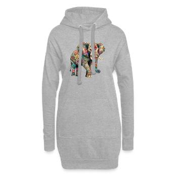 Elefant - Hoodie-Kleid - Grau meliert - Vorne