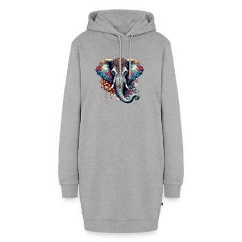 Éléphant - Sweat-shirt à capuche long Femme - gris chiné - Devant