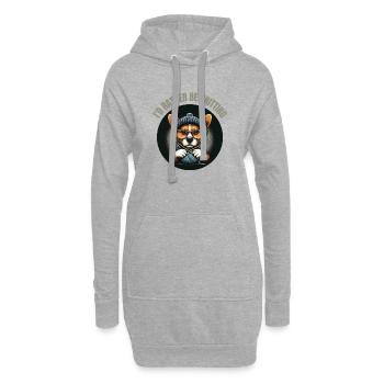 Je préfère tricoter - Sweat-shirt à capuche long Femme - gris chiné - Devant