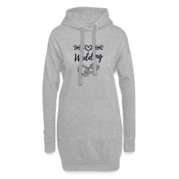 Alliances Love – Design de mariage minimaliste - Sweat-shirt à capuche long Femme - gris chiné - Devant