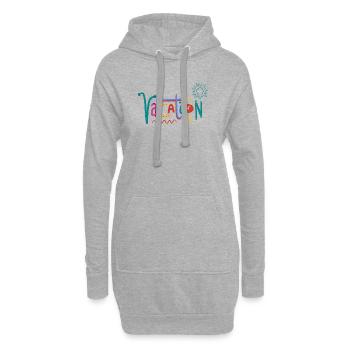 Bunte Valentinstag-Kunst mit Herzmotiven - Hoodie-Kleid - Grau meliert - Vorne