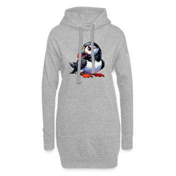 Papageitaucher - Hoodie-Kleid - Grau meliert - Vorne