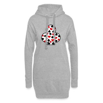 Poker Jeux d’argent Casino Jeux de cartes Jeux d’argent Poker - Sweat-shirt à capuche long Femme - gris chiné - Devant