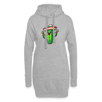 Fiesta-Kaktus: Der Saguaro-Shaker - Hoodie-Kleid - Grau meliert - Vorne