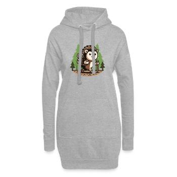 Trail Trekker: The Hiking Hedgehog - Hoodie Dress - heather grey - Front