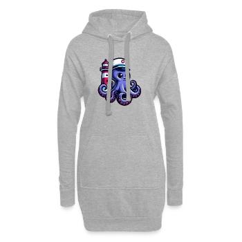 Octo-Navigator : Phare des mers - Sweat-shirt à capuche long Femme - gris chiné - Devant