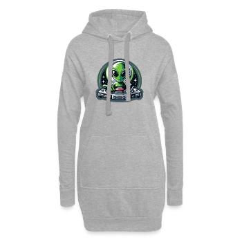 Galactic Grooves: Der außerirdische DJ - Hoodie-Kleid - Grau meliert - Vorne