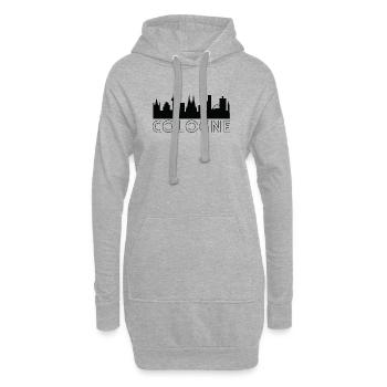 Köln Motiv mit Silhoutte der Stadt in weiss - Hoodie-Kleid - Grau meliert - Vorne