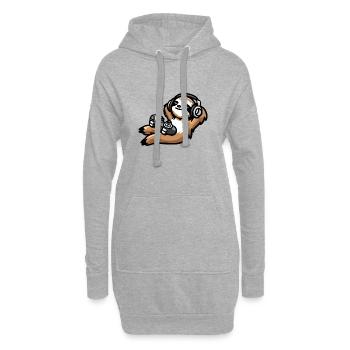 Jeu sur paresseux : le joueur de détente - Sweat-shirt à capuche long Femme - gris chiné - Devant