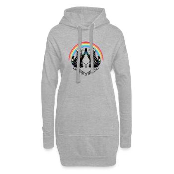 Katzen Regenbogen Love is Love Reflection - Hoodie-Kleid - Grau meliert - Vorne