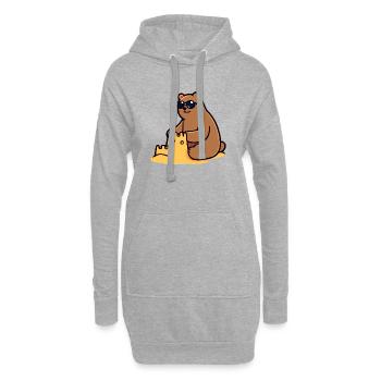 Strandbär: Der König von Sandy Castle - Hoodie-Kleid - Grau meliert - Vorne