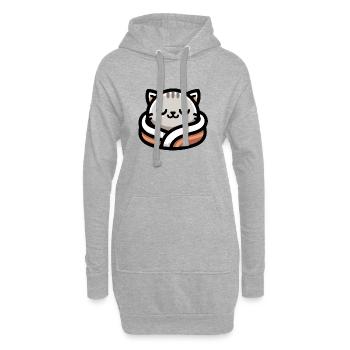 Slumber Paws : Le tigré rêveur - Sweat-shirt à capuche long Femme - gris chiné - Devant